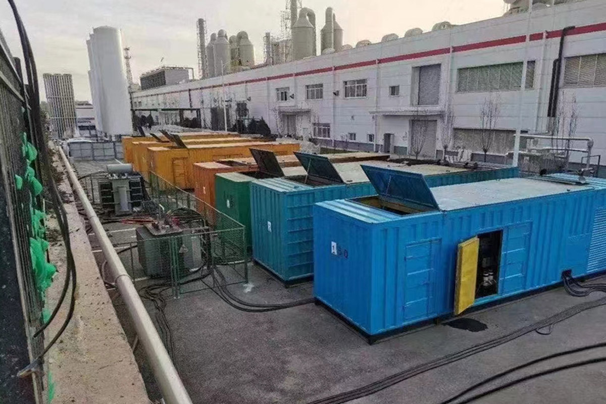 红岗发电机租赁施工现场